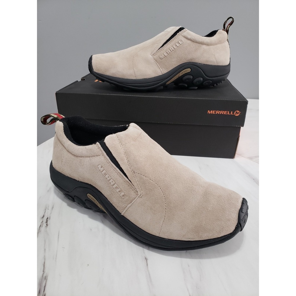 NEW 10 WIDE Merrell J63811W Jungle Moc Classic Taupe Slip-On Suede Hiking Shoes